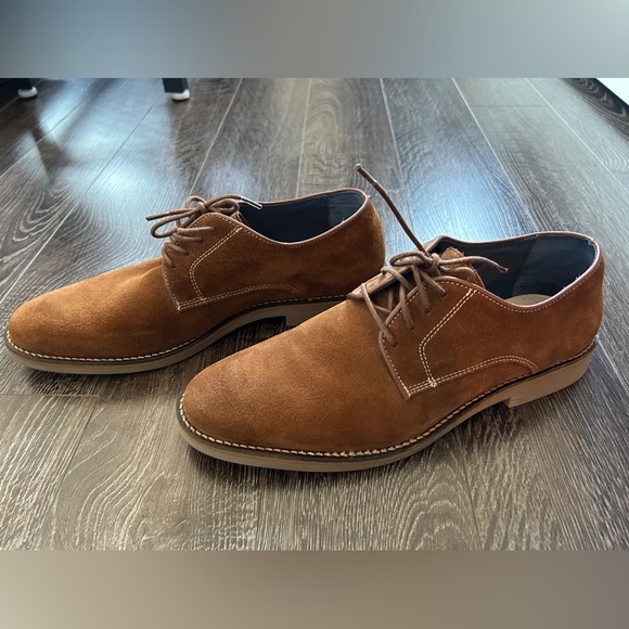 Parc City Boot Co. Men’s Brown Suede Dress Shoes - Size 10, Lace Up, Derby - Picture 2 of 9